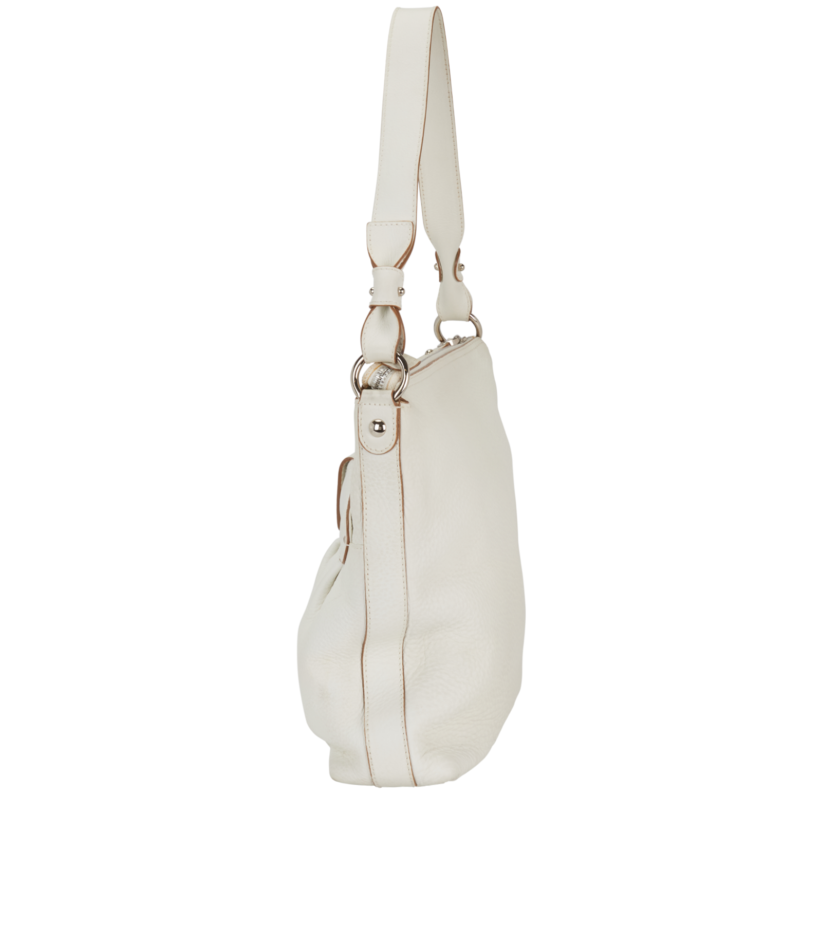 Gancio Shoulder Bag, &pound;140, Handbags, White, Leather, Bottom view